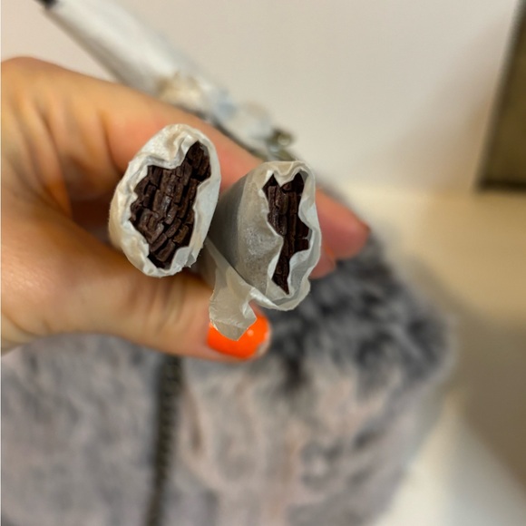 Patricia Nash Lauren’s British Tan pink and Gray Faux Fur Shoulder Bag - Picture 7 of 11